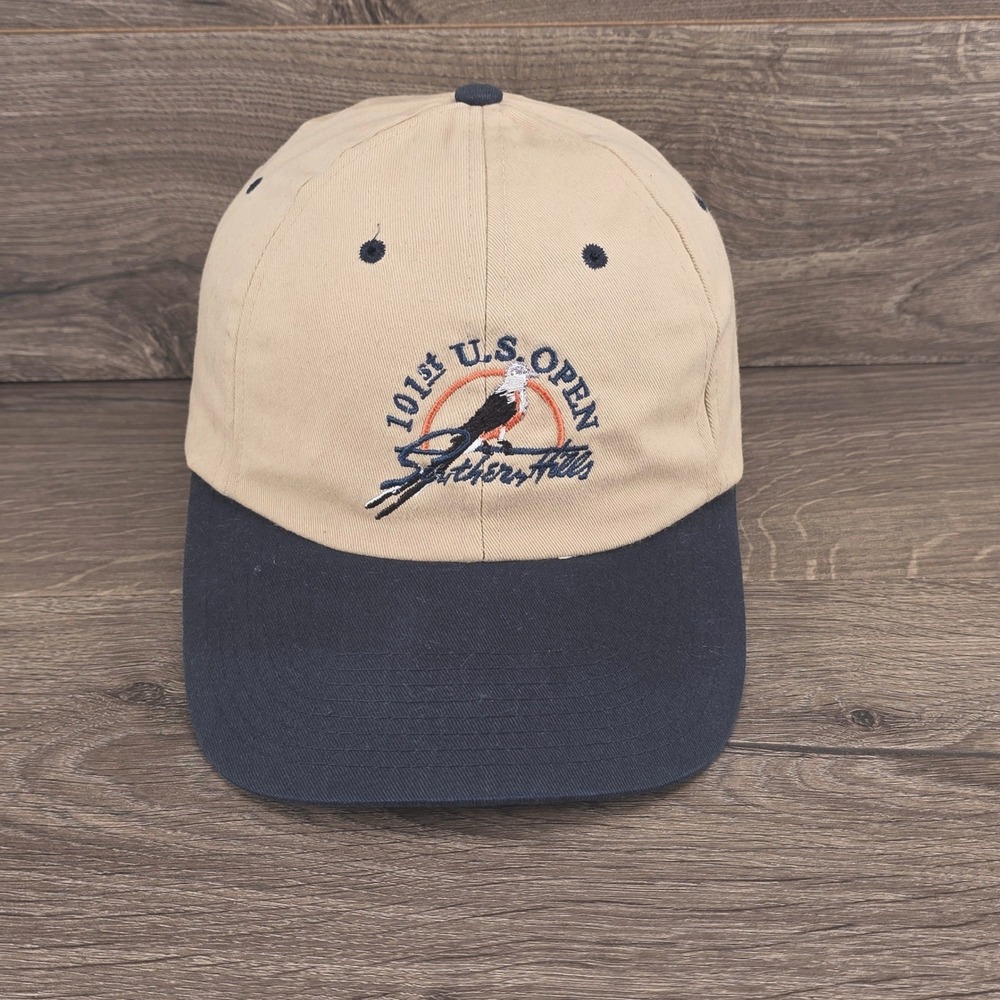 VINTAGE 101st US Open Hat Men Strapback Tan 2001 Southern Hills USGA Member Golf